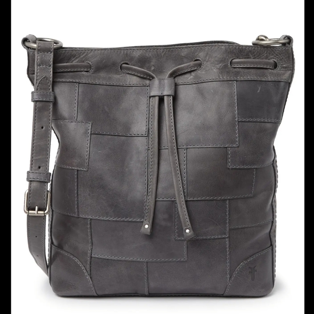 Frye Melissa Leather Patchwork Drawstring Tote In… - image 1